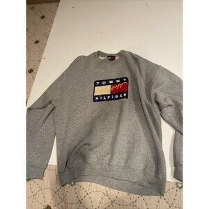 Tommy Hilfiger Pullover Crew Neck Sweatshirt Size Men's Xxl Grey Vintage
